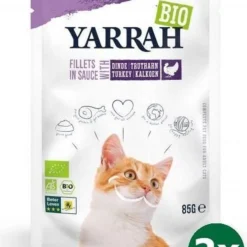 Yarrah Cat Biologische Filets Met Kalkoen In Saus Kattenvoer 2x 14×85 Gr NL-BIO-01