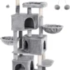 A.T. Shop Kattenboom Groot, Met 3 Kattengrotten, 164 Cm Kattenboom, Lichtgrijs