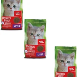 Pets Place Kitten – Kattenvoer – 3 X Gevogelte&Rijst