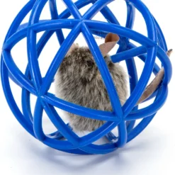 Nobleza Kattenbal Met Piepende Muis – Kitten Speelgoed – Kattenspeelgoed – Katten Speelbal – Speelmuis – Piepende Muis – Katten Muis – Blauw