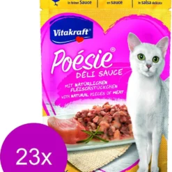 Vitakraft Poesie Deli Sauce Pouch 85 G – Kattenvoer – 23 X Kip