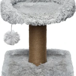 Topmast Krabpaal Fluffy Carasco – Grijs – 39 X 39 X 40 Cm – Made In EU – Krabpaal Voor Katten – Met Kattenmand – Sterk Sisal Touw