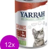 Yarrah Bio Kat Blik Brokjes In Saus – Kip & Rund – Kattenvoer – 12 X 405 G