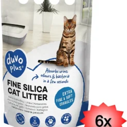 6x 5liter Duvo+ Premium Fijne Silica Kattenbakvulling – 0,5-1,5mm